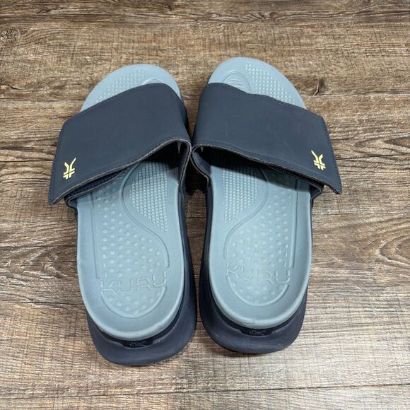 Kuru Moment Slides Men\'s 10 Midnight Blue Pale Lime Sandals Beach Slip-On Shoes main image 7